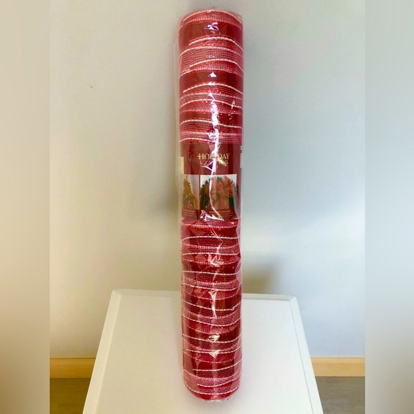 NEW 30 Ft Roll Holiday Red Mesh Ribbon & Christmas Bear Burlap Santa Sack - Picture 4 of 11